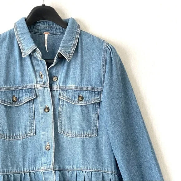 Free People Nicole Denim Shirt Dress - Picture 5 of 13